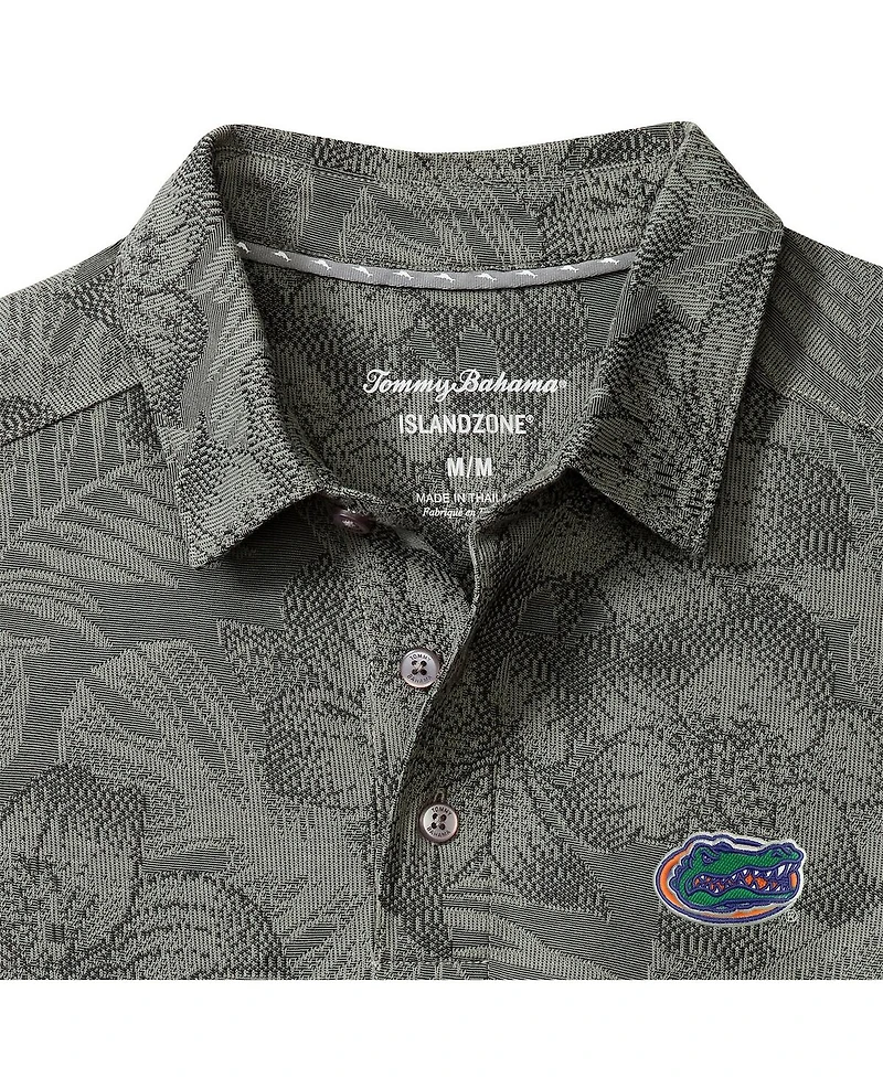 Tommy Bahama Men's Gray Florida Gators Palm Fresco Hibiscus IslandZone Polo Shirt