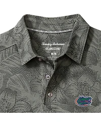 Tommy Bahama Men's Gray Florida Gators Palm Fresco Hibiscus IslandZone Polo Shirt