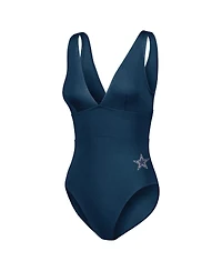 Tommy Bahama Women's 1-Piece Navy Dallas Cowboys Palm Modern V-Neck Swimsuit
