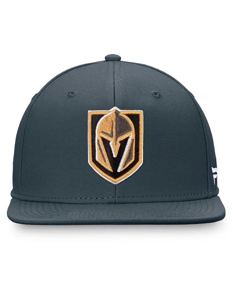 Fanatics Men's Charcoal Vegas Golden Knights Core Primary Team Logo Fitted Hat