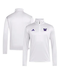 Adidas Men's White Washington Huskies 2024 Coaches Sideline Quarter-Zip T-Shirt