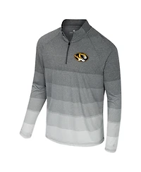 Colosseum Men's Gray Missouri Tigers Ai Striped Mesh Quarter-Zip Raglan Windshirt Jacket