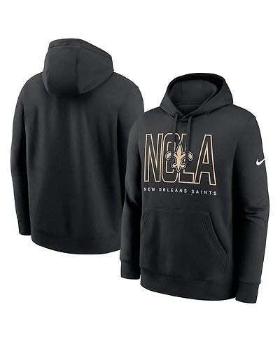 Nike Men's Black New Orleans Saints Busted Play Club Fleece Pullover Hoodie