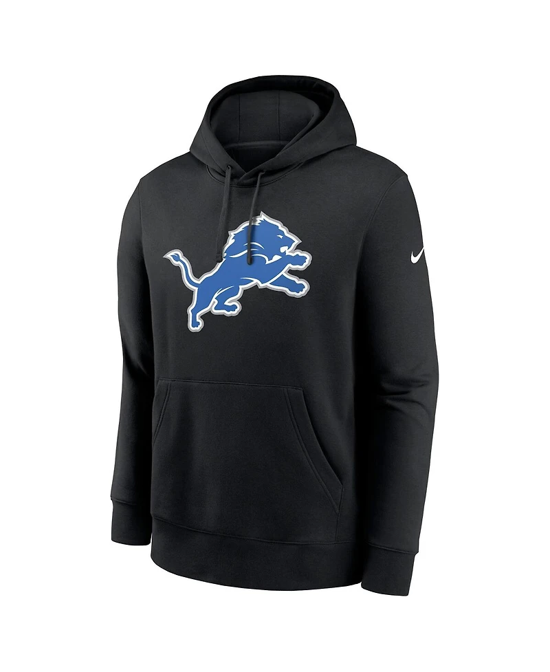 Nike Men's Black Detroit Lions Club Fleece Pullover Hoodie
