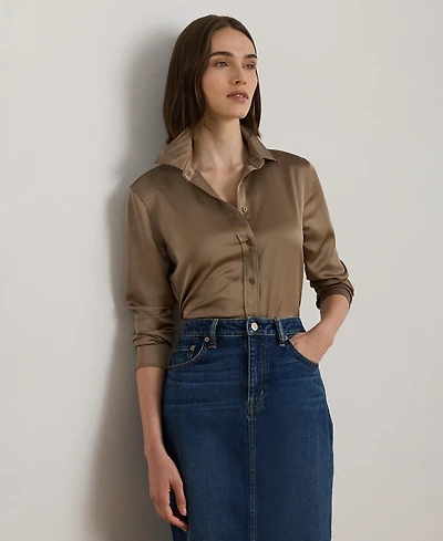Lauren Ralph Women's Satin Charmeuse Shirt