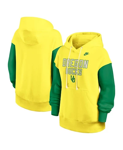 Nike Women's Yellow/Green Oregon Ducks Oversized Legacy Phoenix Pullover Hoodie