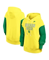 Nike Women's Yellow/Green Oregon Ducks Oversized Legacy Phoenix Pullover Hoodie