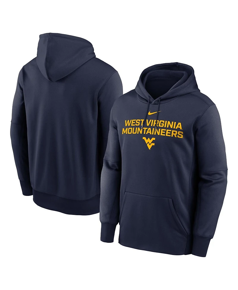 Nike Men's Navy West Virginia Mountaineers Team Stacked Performance Pullover Hoodie