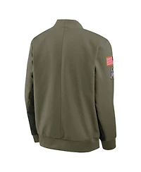 Nike Men's Olive Dallas Cowboys 2025 Salute to Service Sideline Full-Zip Bomber Jacket
