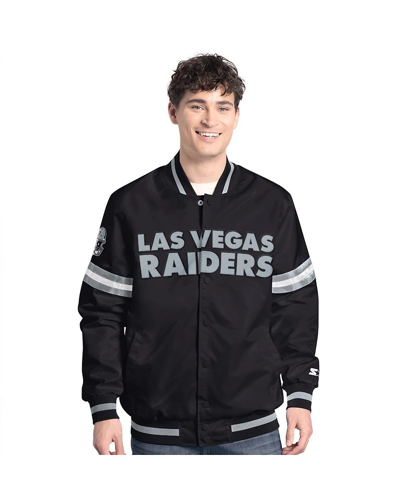 Starter Men's Las Vegas Raiders Scout Full-Snap Varsity Jacket