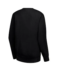G-iii 4Her by Carl Banks Women's Black Detroit Lions Leopard Heart Pullover Sweatshirt
