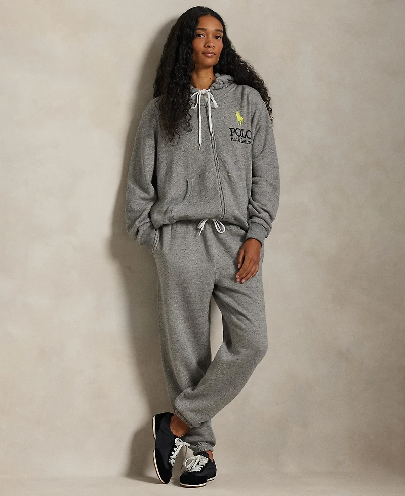 Polo Ralph Lauren Women's Big Pony Lightweight Fleece Zip Hoodie Sweatshirt