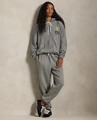 Polo Ralph Lauren Women's Big Pony Lightweight Fleece Zip Hoodie Sweatshirt