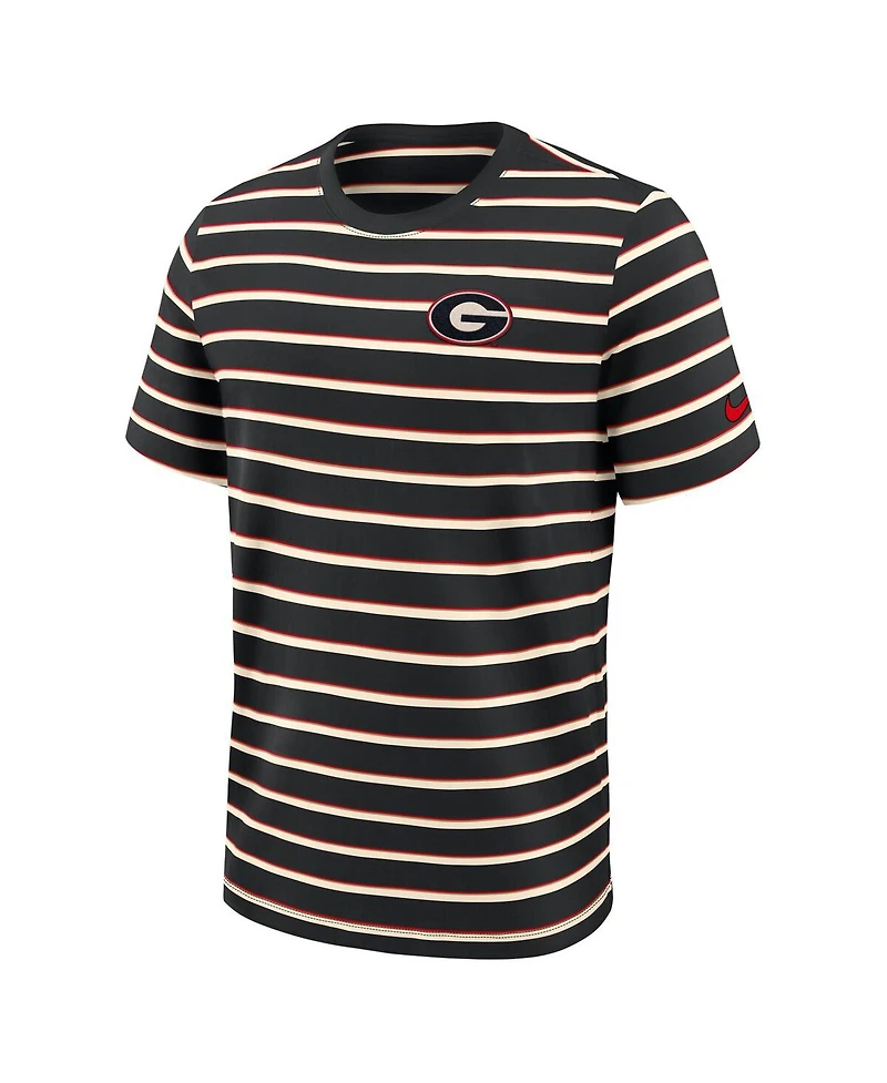 Nike Men's Black Georgia Bulldogs Athletic Prep Legacy Summit Stripe T-Shirt