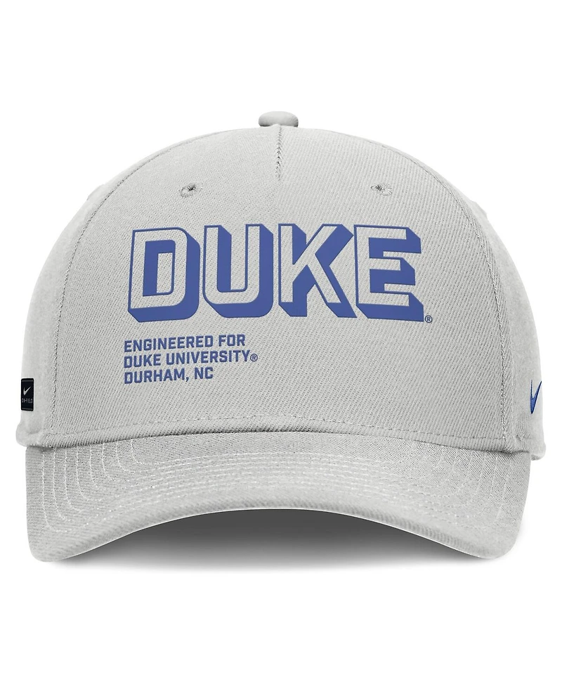 Nike Men's Gray Duke Blue Devils 2025 Sideline Dust Pinched Rise Adjustable Hat
