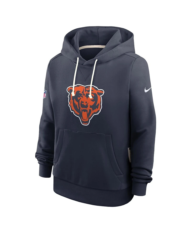 Nike Women's Navy Chicago Bears Sideline Standard Issue Initial Home Dri-fit Hoodie