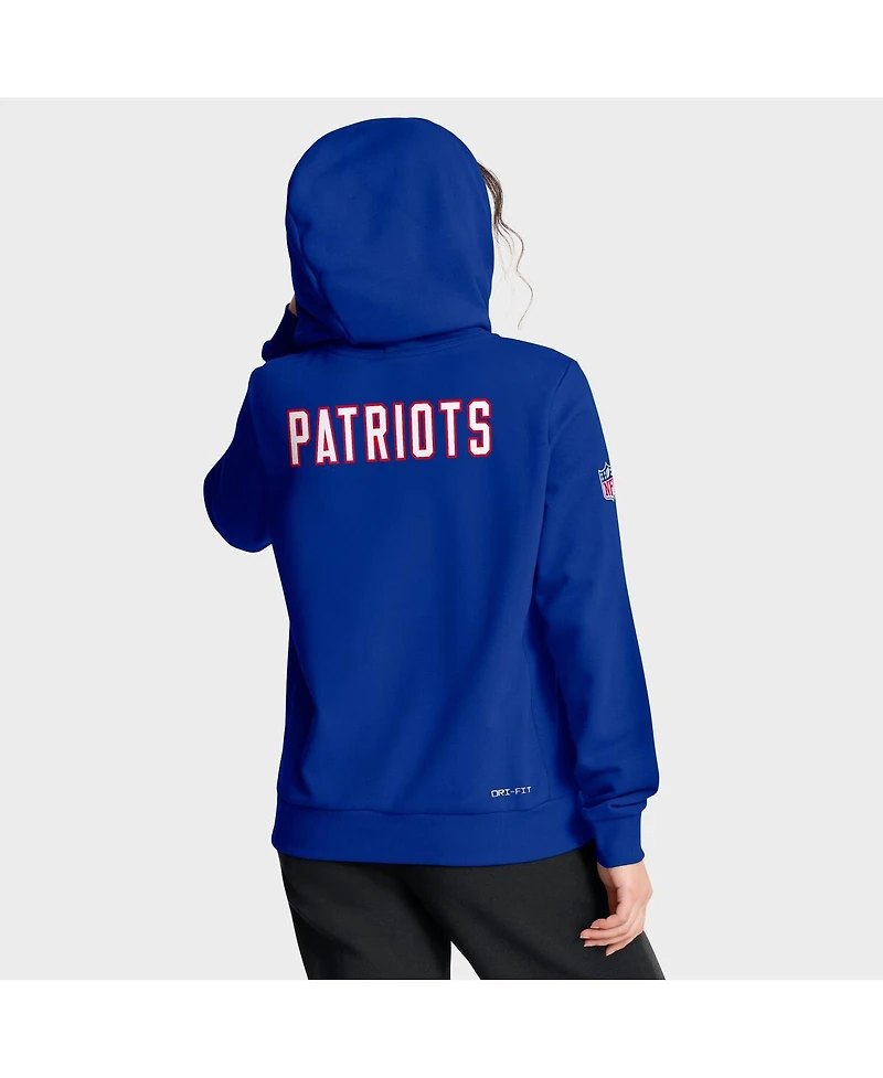 Nike Women's Royal New England Patriots Throwback Sideline Standard Issue Dri-fit Hoodie