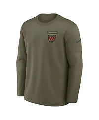 Nike Men's Olive Washington Commanders 2025 Salute to Service Sideline Coaches Therma-fit Long Sleeve Shirt