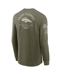Nike Men's Olive Denver Broncos 2025 Salute to Service Sideline Long Sleeve T-Shirt
