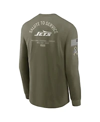 Nike Men's Olive New York Jets 2025 Salute to Service Sideline Long Sleeve T-Shirt