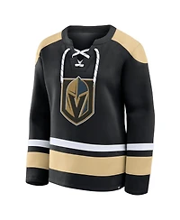 Fanatics Women's Black Vegas Golden Knights Icing Long Sleeve Lace Up Sweatshirt