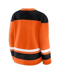 Fanatics Women's Orange Philadelphia Flyers Icing Long Sleeve Lace Up Sweatshirt