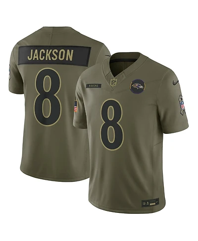 Nike Men's Lamar Jackson Olive Baltimore Ravens 2025 Salute to Service Limited Jersey