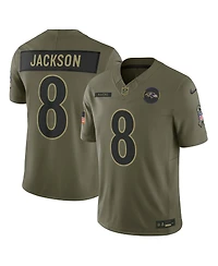 Nike Men's Lamar Jackson Olive Baltimore Ravens 2025 Salute to Service Limited Jersey
