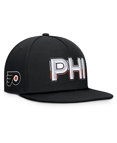Fanatics Men's Black Philadelphia Flyers Authentic Pro Rink Team Code Snapback Hat