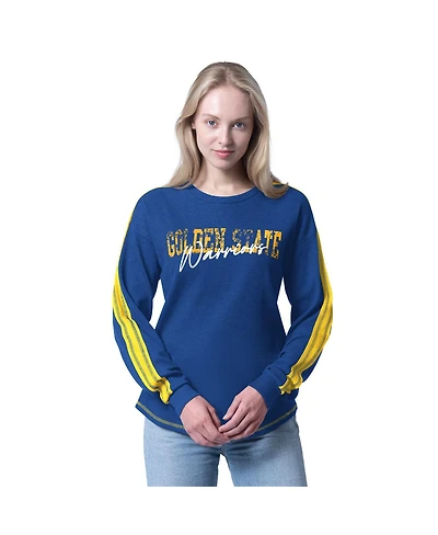 G-iii 4Her by Carl Banks Women's Royal Golden State Warriors Advantage Tri-Blend Long Sleeve T-Shirt