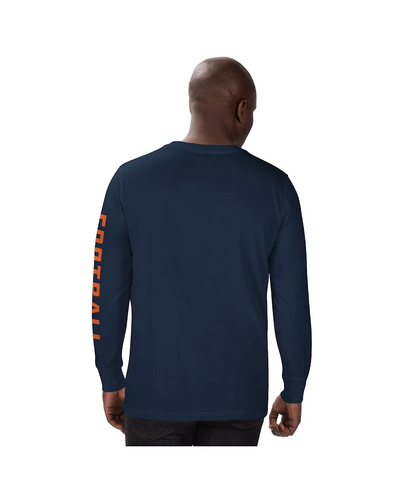 Starter Men's Navy Chicago Bears Half Time Long Sleeve T-Shirt