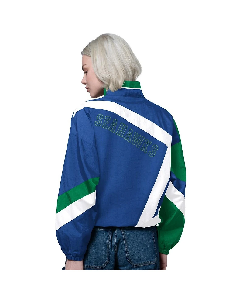 Starter Women's Royal/Green Seattle Seahawks 1st Quarter Full-Zip Windbreaker Jacket