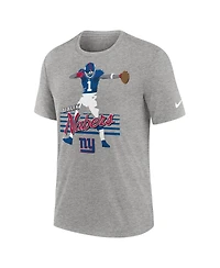 Nike Men's Malik Nabers Heather Gray New York Giants Player Graphic T-Shirt