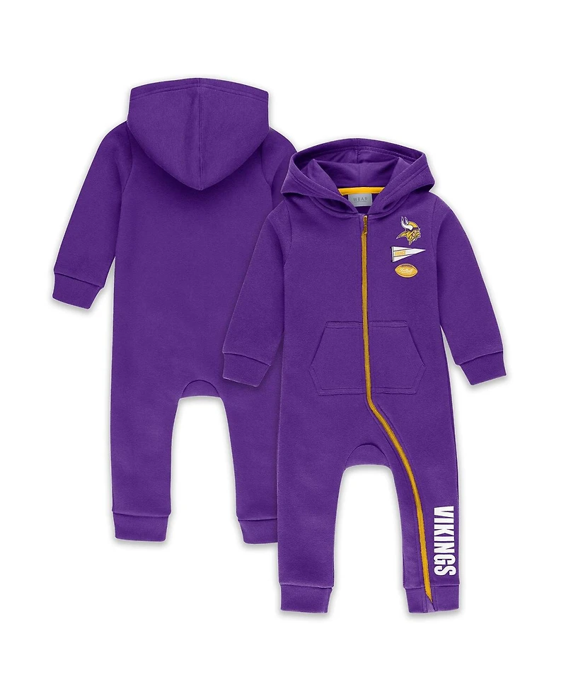 Wear by Erin Andrews Baby Boys and Girls Purple Minnesota Vikings Hooded Fleece Coverall