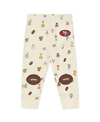 Wear by Erin Andrews Baby Boys and Girls 2-Piece Cream San Francisco 49ers Waffle-Knit Sleep Set