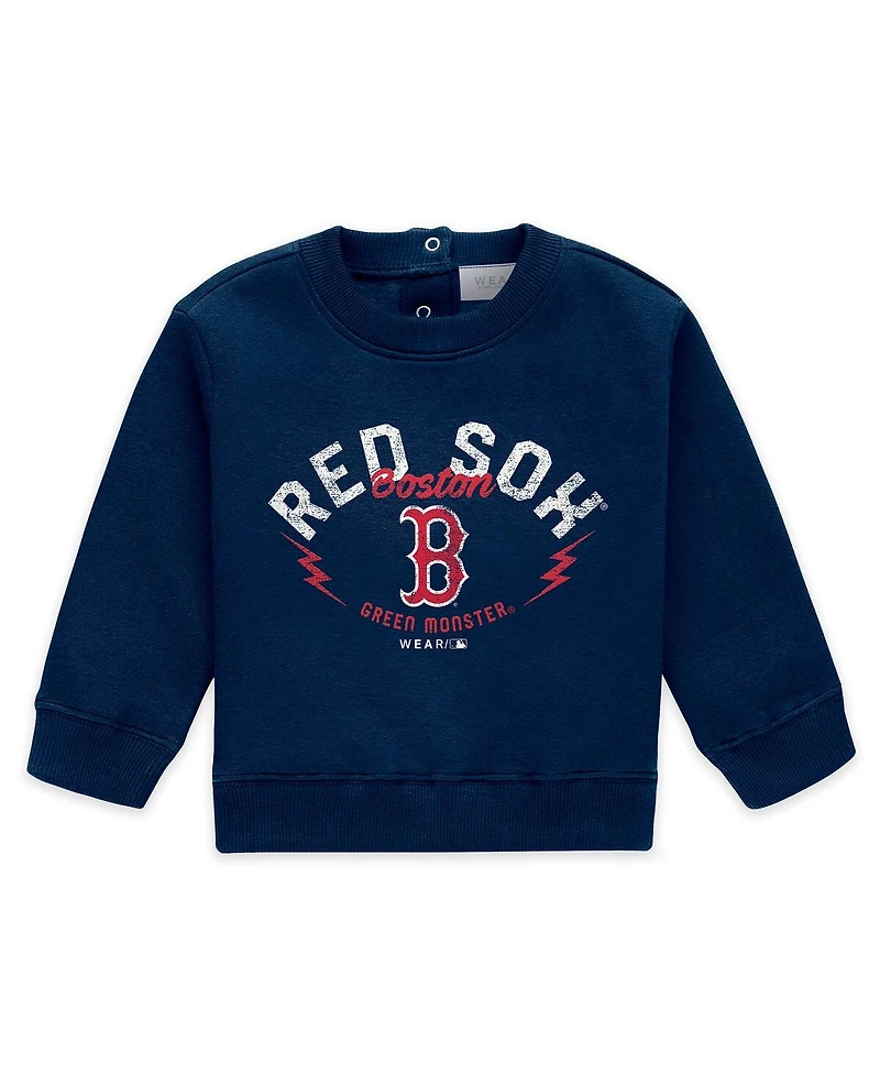 Wear by Erin Andrews Newborn 2-Piece Navy Boston Red Sox Fleece Crewneck and Pants Set