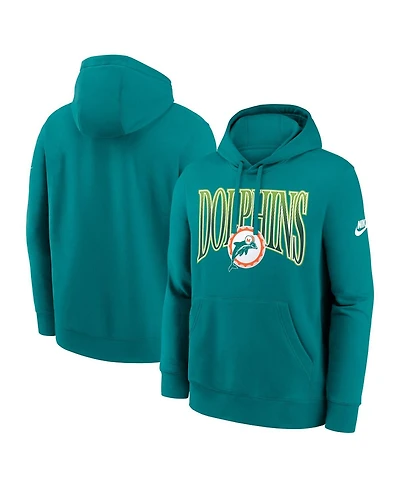 Nike Men's Aqua Miami Dolphins Full Blitz Club Fleece Pullover Hoodie
