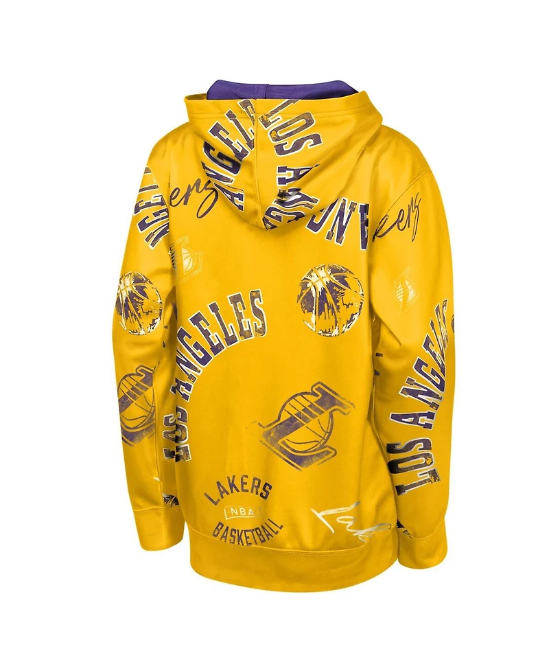 Outerstuff Big Boys and Girls Gold Los Angeles Lakers Moving Violation Hoodie