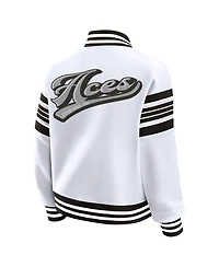 Wear by Erin Andrews Women's White/Black Las Vegas Aces Plus Full-Snap Fleece Sweatshirt Jacket