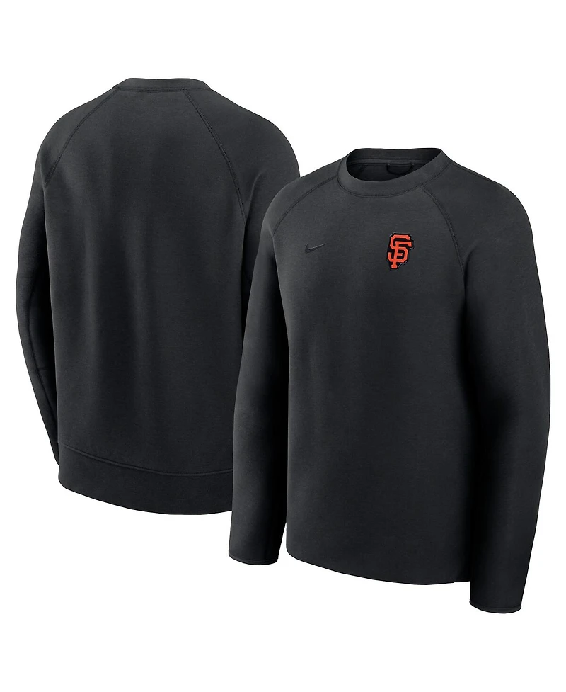 Nike Men's Black San Francisco Giants Tech Fleece Raglan Sweatshirt