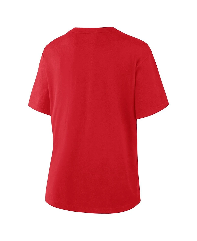 Fanatics Women's Red Philadelphia Phillies 2025 Mlb Postseason Locker Room T-Shirt