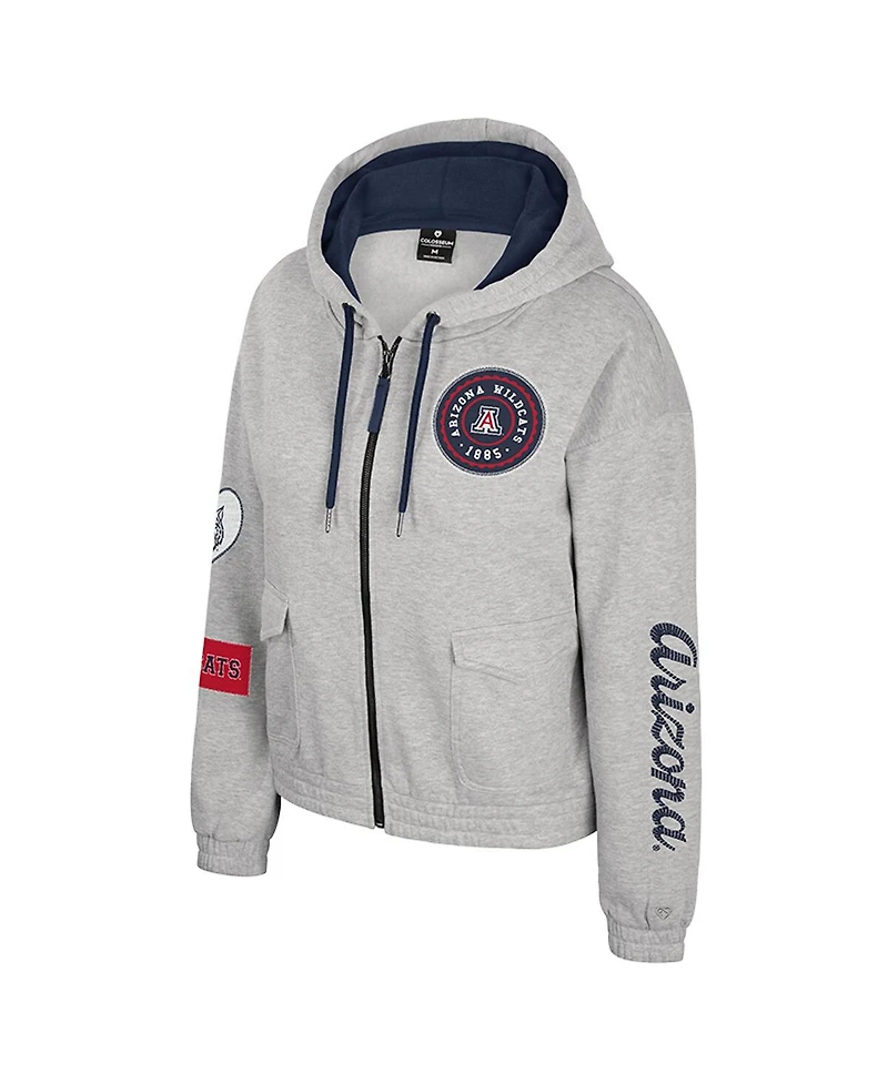 Colosseum Women's Gray Arizona Wildcats Alfie Full-Zip Hoodie Jacket