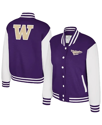 Colosseum Women's Purple Washington Huskies French Baguette Full Snap Fleece Jacket