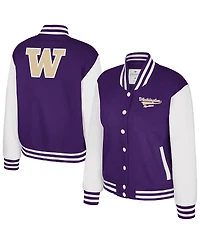 Colosseum Women's Purple Washington Huskies French Baguette Full Snap Fleece Jacket