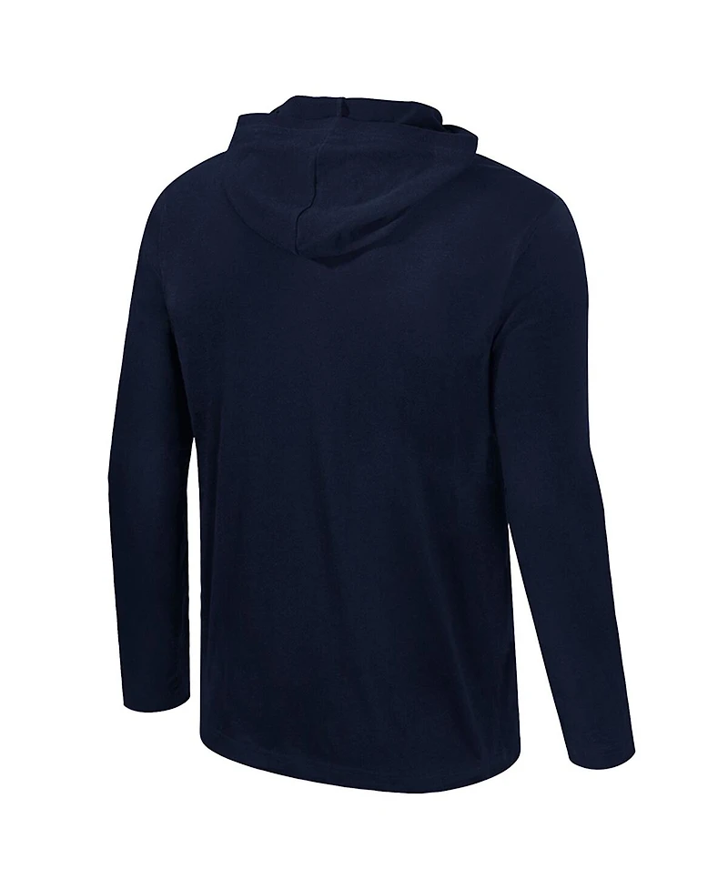 Colosseum Men's Navy Virginia Cavaliers Color Pop Active Blend Hooded Long Sleeve T-Shirt