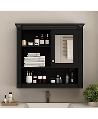 Casainc 32'' Bathroom Wall Cabinet with Mirror, Adjustable Shelves & 4 Shelves for Storage