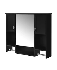 Casainc 36'' Bathroom Vanity with Top Sink, Mirror Cabinet Towel Bar, 2 Doors & 6 Drawers