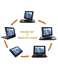 Trexonic 14.1 Inch Portable Dvd Player with Swivel Tft-lcd Screen and Usb,Sd,Av Inputs