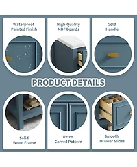 Casainc 30-Inch Bathroom Vanity with Ceramic Sink Combo, Freestanding Single Vanity, 5 Drawers & Solid Wood Storage