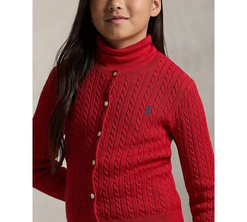 Polo Ralph Lauren Big Girls Mini-Cable Cotton Cardigan